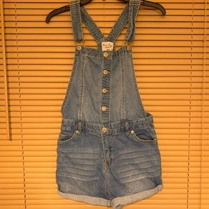 Cute denim overall shorts